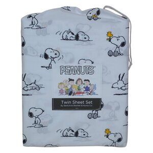 Peanuts Snoopy Twin Sheet Set Berkshire Polyester Woodstock Classic Black White